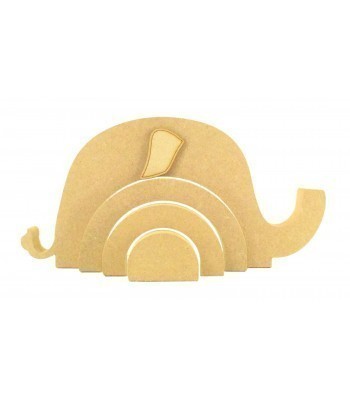 18mm Freestanding MDF Stacking Rainbow Shape - Elephant with 3D Ear